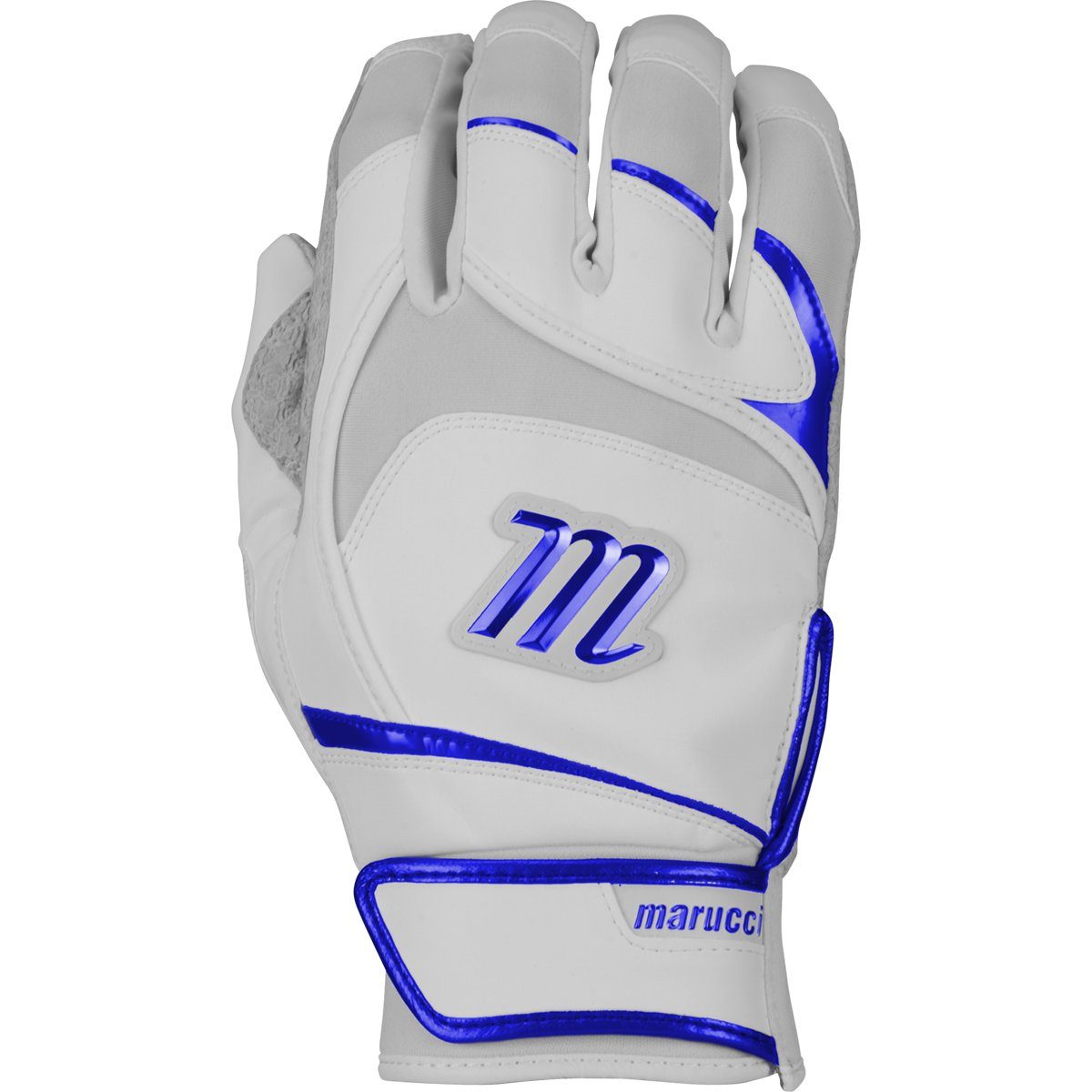 Marucci 2018 Signature Pittards Men's Batting Gloves | White/royal Blue