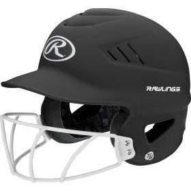 Rawlings Coolflo Adult Matte Batting Helmet W/faceguard | Black