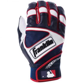 Franklin Powerstrap Adult Batting Gloves | Size XX-Large | White/Navy/Red