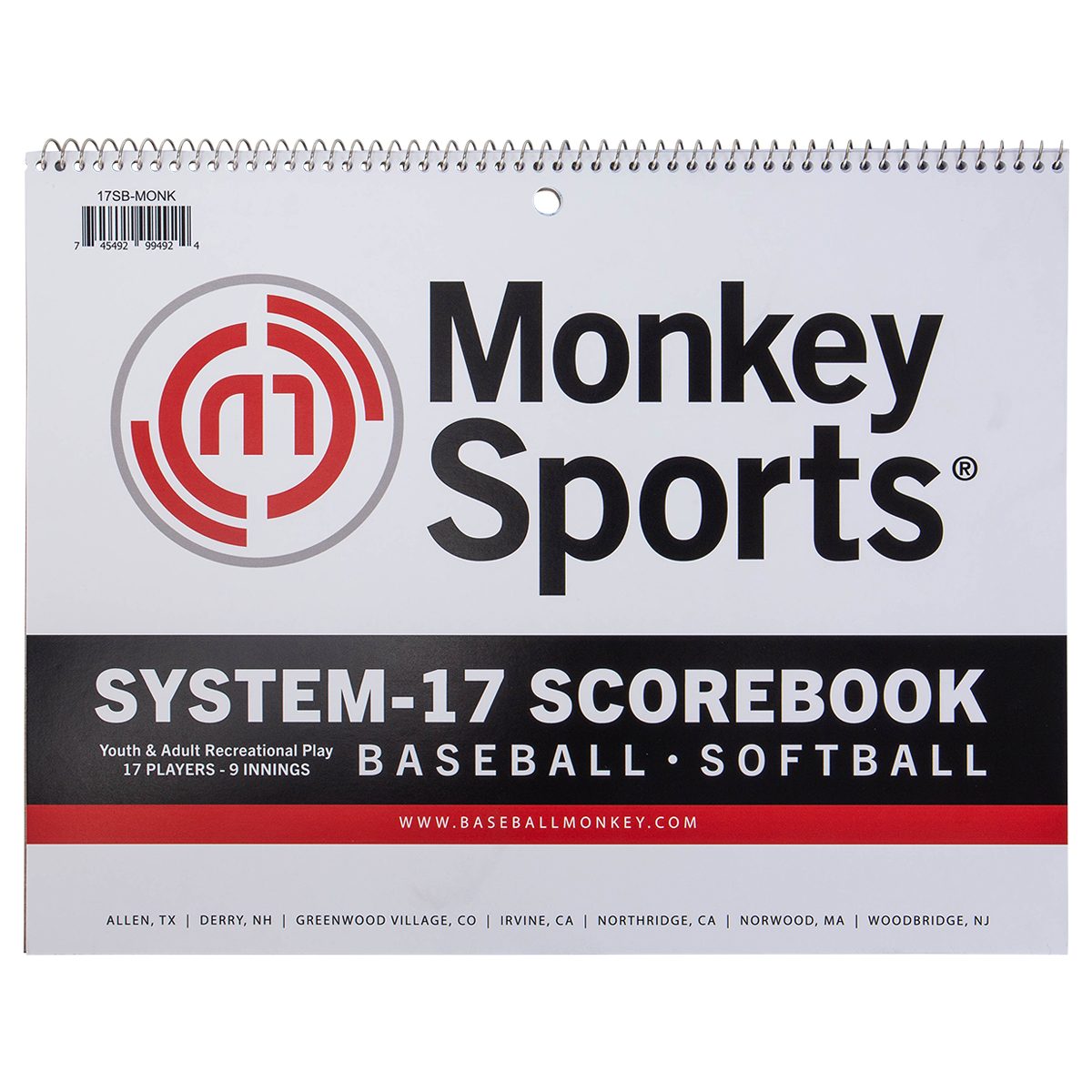 Monkeysports Baseball Scorebook | White