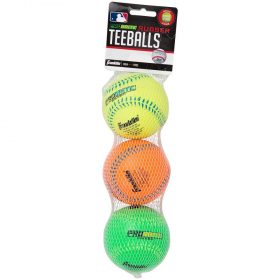 Franklin Mlb Probrite Rubber Tee Ball - 3 Pack