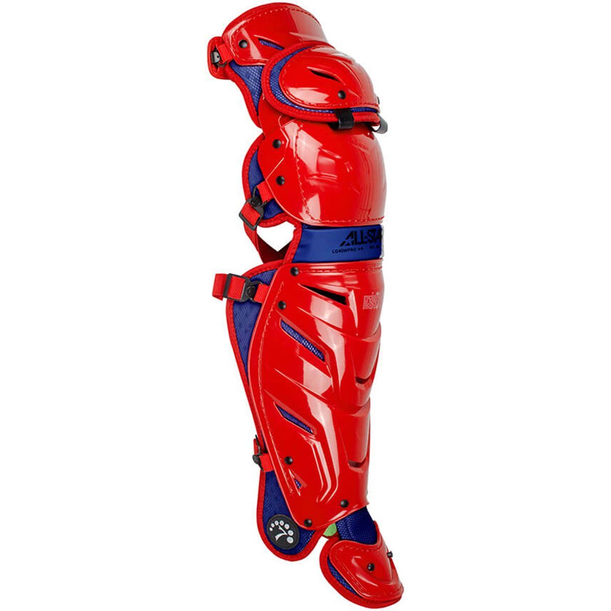 All-Star System7 Axis Adult Leg Guards | Scarlet/Navy