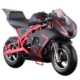 Go-Bowen 40cc 4-Stroke Gas Pocket Bike - Mini Motorcycle - Red/Black