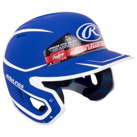 Rawlings Mach Matte Junior Two-Tone Batting Helmet | Royal Blue/White