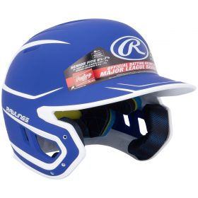 Rawlings Mach Matte Senior Two-Tone Batting Helmet | Royal Blue/White