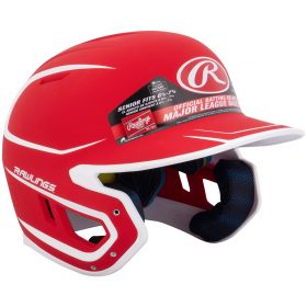 Rawlings Mach Matte Senior Two-Tone Batting Helmet | Scarlet/White