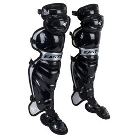 Easton Elite X Intermediate Baseball Catcher's Leg Guards | Black/Silver