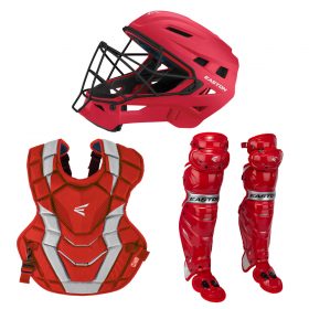 Easton Elite X Adult Baseball Catcher's Set | Red/Silver