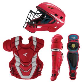 Easton Pro X Adult Baseball Catcher's Set | Red/Silver