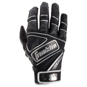 Franklin Powerstrap Chrome Men's Batting Gloves | Size Small | Black