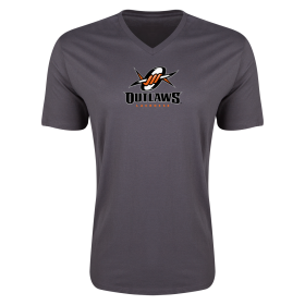 Denver Outlaws Logo V-Neck T-Shirt-dk grey-l