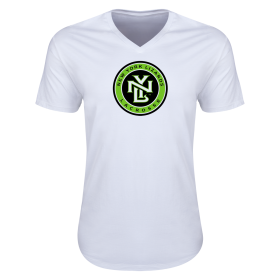 New York Lizards Logo V-Neck T-Shirt-white-s