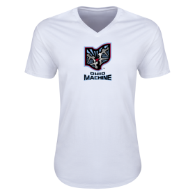 Ohio Machine Logo V-Neck T-Shirt-white-l
