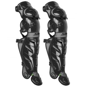 All-Star Lg40Xpro System 7 Axis 17.5" Adult Baseball Catcher's Leg Guards | Black