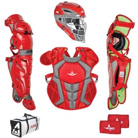 All-Star System 7 Axis Youth Baseball Catcher's Kit - 2019 Model | Scarlet