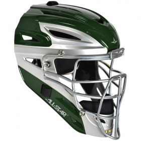 All-Star System 7 Two-Tone Mvp4000Tt Adult Catcher's Helmet | Dark Green/Silver