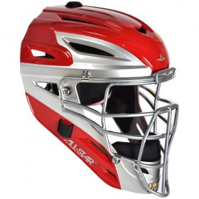 All-Star System 7 Two-Tone Mvp4000Tt Adult Catcher's Helmet | Scarlet/Silver