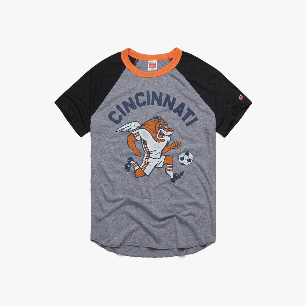 Cincinnati Soccer Mascot Baseball T-Shirt