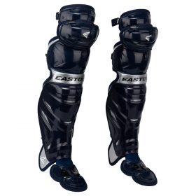 Easton Elite X Intermediate Baseball Catcher's Leg Guards | Navy/Silver