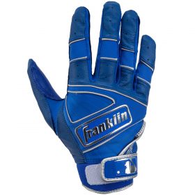 Franklin Powerstrap Chrome Men's Batting Gloves | Size Medium | Royal Blue