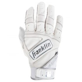 Franklin Powerstrap Chrome Men's Batting Gloves | Size Medium | White