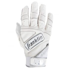 Franklin Powerstrap Chrome Men's Batting Gloves | Size X-Large | White