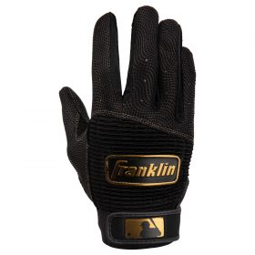 Franklin Pro Classic Adult Baseball Batting Gloves | Size Medium | Black/Gold
