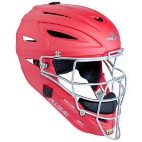 Kid's All-Star Mvp2510M Matte Youth Catcher's Helmet | Matte Scarlet