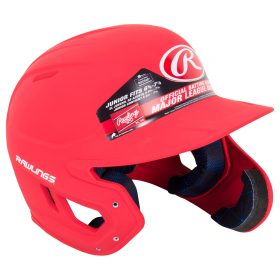 Rawlings Mach Matte Junior Batting Helmet W/ Ext Flap | Right-Handed Batter | Scarlet