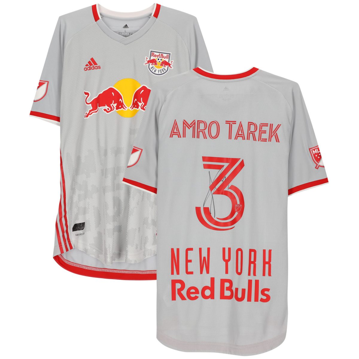 Amro Tarek New York Red Bulls Autographed Match-Used #3 Gray Jersey from the 2020 MLS Season