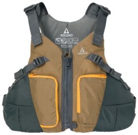 Ascend Deluxe Life Jacket for Adults - Tan - L