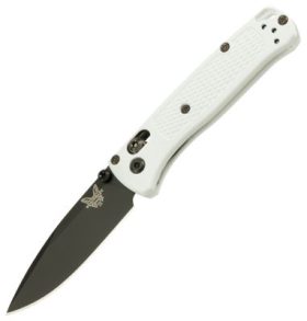 Benchmade Mini Bugout Carbon-Coated Drop-Point Folding Knife with Grivory Handle