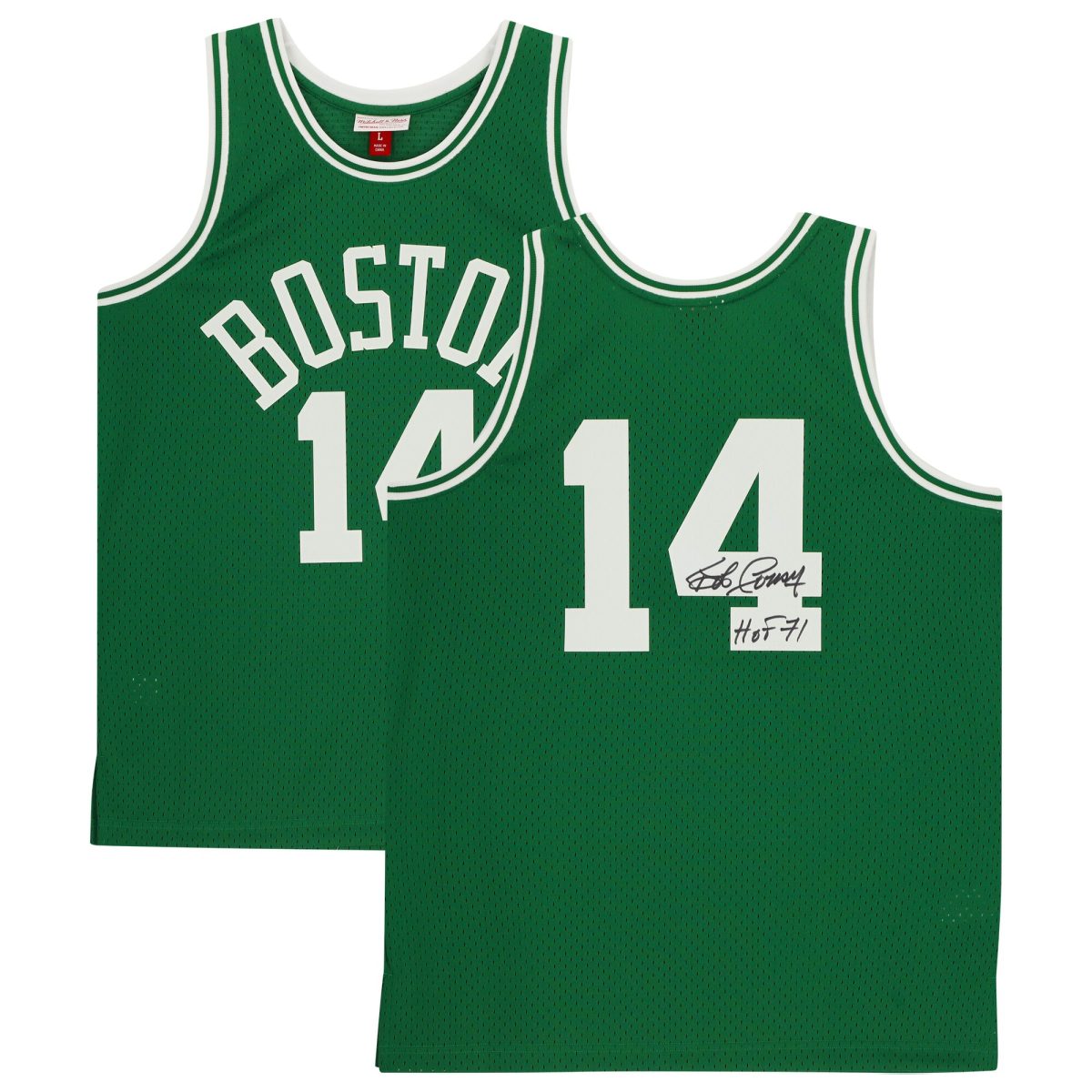 Bob Cousy Green Boston Celtics Autographed Mitchell & Ness Swingman Jersey with "HOF 71" Inscription