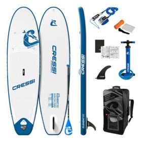 Cressi Element Inflatable Stand-Up Paddleboard Set - White/Blue - 10'2"