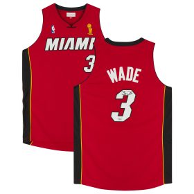 Dwyane Wade Red Miami Heat Autographed Mitchell & Ness Authentic Team Jersey