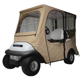 Fairway Golf - Club Car Precedent Golf Cart Enclosure - Long Roof - Light Khaki