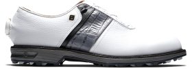 FootJoy Men's Dryjoys Premiere Series Packard Boa Golf Shoes in White/Black/Grey, Size 9, Narrow