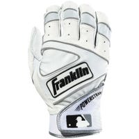 Franklin Powerstrap Adult Batting Gloves in Pearl/White Size Large
