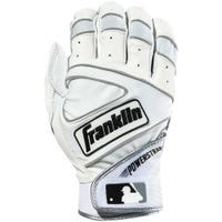 Franklin Powerstrap Adult Batting Gloves in Pearl/White Size X-Large