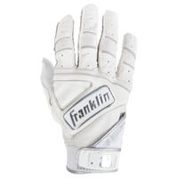 Franklin Powerstrap Chrome Men's Batting Gloves in White Size Large