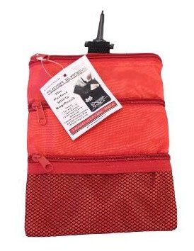 JP Lann Multi-Pocket Zipper Valuables Pouch in Red