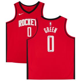 Jalen Green Houston Rockets Autographed 2021 Nike Red Icon Edition Swingman Jersey with "2021 #2 Pick" Inscription
