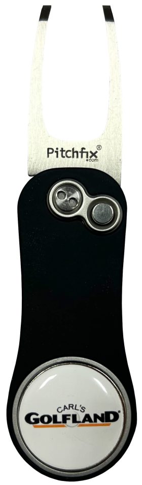 J&M Golf Pitchfix Hybrid 2.0 Divot Tool W/ Ball Marker in Black