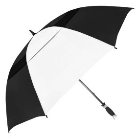 J&M Golf Strombergbrand Typhoon Tamer Vented Golf Umbrella in Black/White