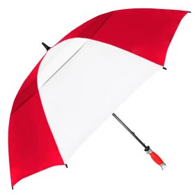 J&M Golf Strombergbrand Typhoon Tamer Vented Golf Umbrella in Red/White