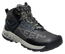 KEEN NXIS Evo Mid Waterproof Hiking Boots for Men - Magnet/Bright Cobalt - 10.5M