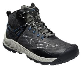KEEN NXIS Evo Mid Waterproof Hiking Boots for Men - Magnet/Bright Cobalt - 8.5M