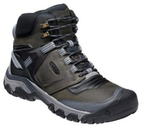 KEEN Ridge Flex Mid Waterproof Hiking Boots for Men - Magnet/Black - 10M