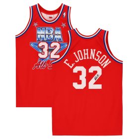 Magic Johnson Los Angeles Lakers Autographed Red Mitchell and Ness 1981 All-Star Game Authentic Jersey