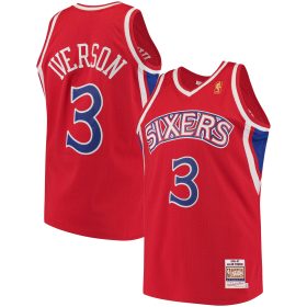 Men's Mitchell & Ness Allen Iverson Red Philadelphia 76ers Hardwood Classics Authentic Jersey